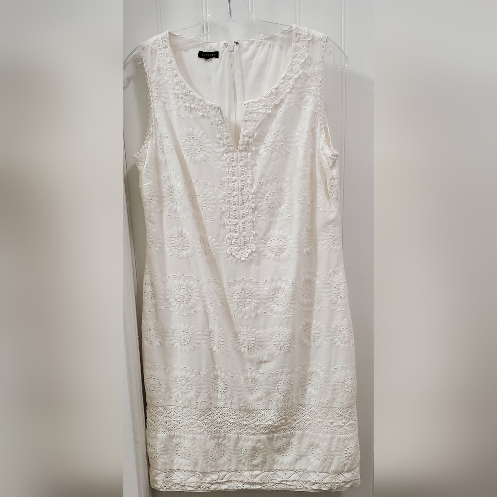 Talbot's women's white embroidered dress